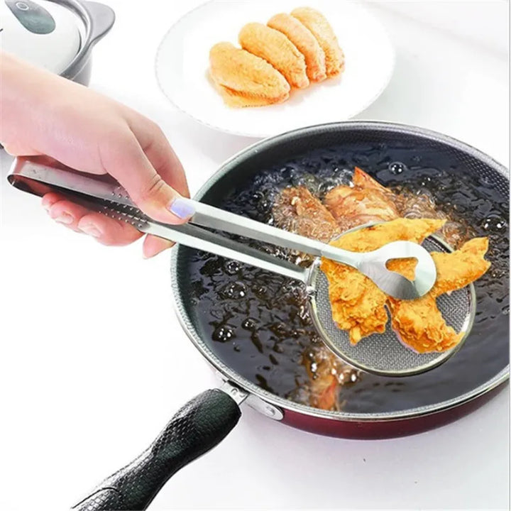Stainless Steel Fried Food Oil Scoop & BBQ Brush