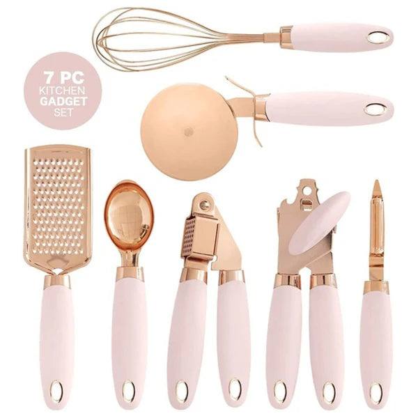 Copper-Coated Stainless Steel Kitchen Gadget Set