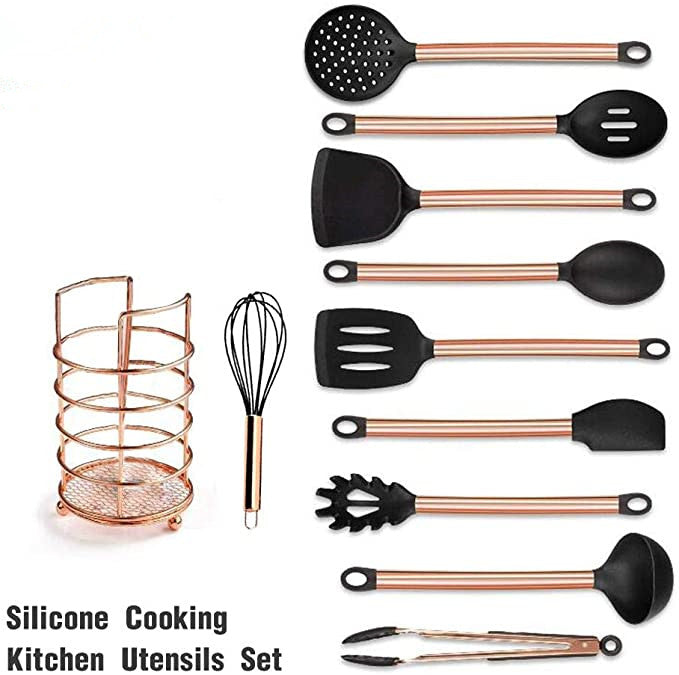 Rose Gold Nonstick Silicone Kitchen Utensil Set